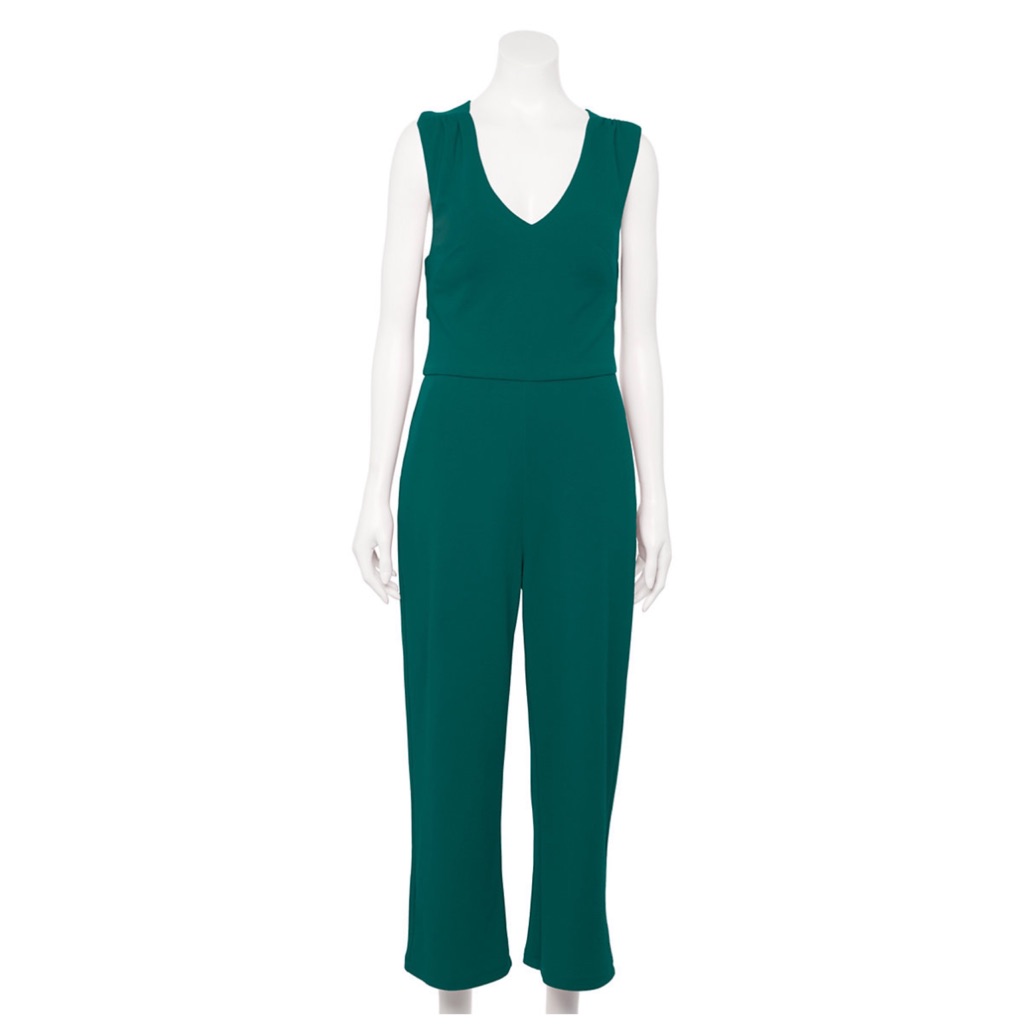 Nwt Speechless Cross Band Back Cropped Jumpsuit Green Juniors Size Xl Size Xxl